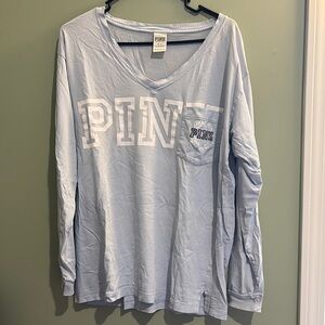 Light Blue PINK Long Sleeve Shirt